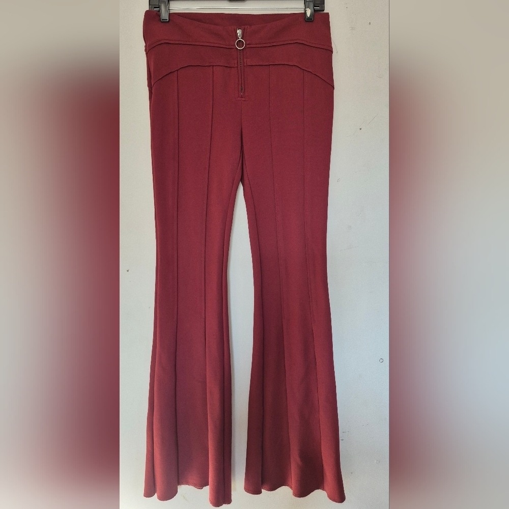 Free People Red Flared Pants - Picture 2 of 6